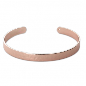 Brass bracelet with Hammered surface 6.20 mm Rose Gold Tone x1