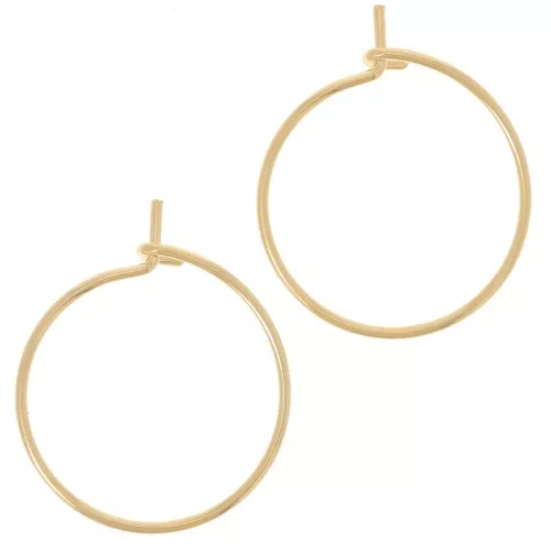 Créoles fine à décorer 18 mm - Wire 0.8 mm - Gilded with fine gold x2