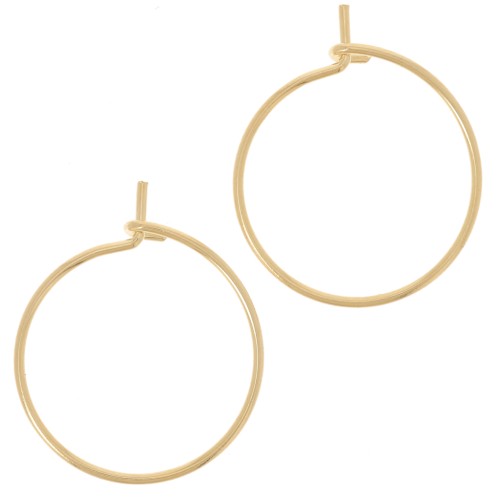Metal Earring hoops to decorate 18x0.8 mm fine Gold plated x2