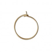 Metal Earring hoops to decorate 18x0.8 mm Matte Fine Gold plated x2