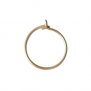 Metal Earring hoops to decorate 18x0.8 mm Matte Fine Gold plated x2