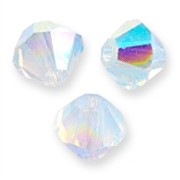 White Opal - PureCrystal 5328 Crystal Bicones 3mm White Opal AB x50 PureCrystal 5328 Crystal Bicones 3mm White Opal AB x50