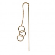 Earrings with a chain and 3 loops 110 mm with fine gold plated x2