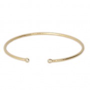 Brass diamond bangle bracelet 2 loops 54x50 mm Fine Gold plated x1