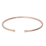 Brass diamond bangle bracelet 2 loops 54x50 mm Rose Gold Tone x1|raw }}