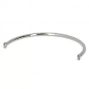 Spacer half bangle for bracelet 57x2 mm Rhodium Tone x1