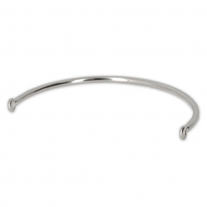Spacer half bangle for bracelet 57x2 mm Rhodium Tone x1