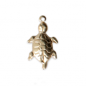Thin turtle charm 16x9 mm - Gold-filled x1