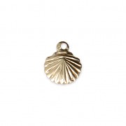 Thin seashell charm 7.5x9 mm - Gold-filled x1