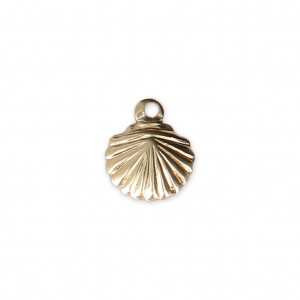 Thin seashell charm 7.5x9 mm - Gold-filled x1