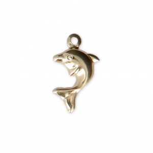 Thin dolphin charm 13x7.80 mm - Gold-filled x1