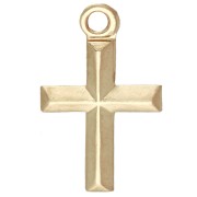 Delicate cross charm, 11x7 mm - Gold Filled (laminated gold) x1