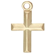 Delicate cross charm, 11x7 mm - Gold Filled (laminated gold) x1