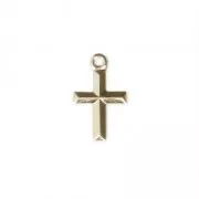 Thin cross charm 11x7 mm - Gold-filled x1