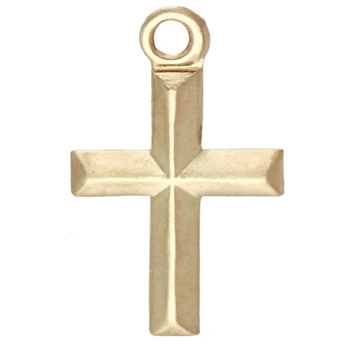 Delicate cross charm, 11x7 mm - Gold Filled (laminated gold) x1