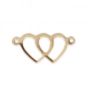 Gold-filled Double-heart spacer 2 loops 18x8.5 mm x1|raw }}