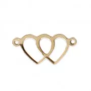 Gold-filled Double-heart spacer 2 loops 18x8.5 mm x1