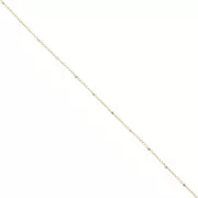 cable chain with Faceted beds 1.35 mm Fine Gold Plated x1m