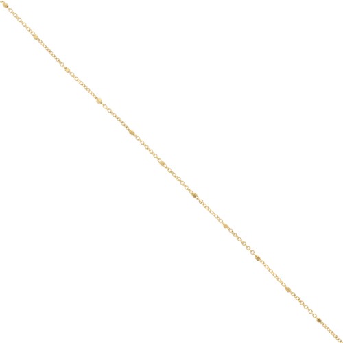 cable chain with Faceted beds 1.35 mm Fine Gold Plated x1m