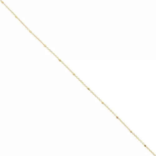 cable chain with Faceted beds 1.35 mm Fine Gold Plated x1m
