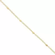 cable chain with Faceted beds 1.35 mm Fine Gold Plated x1m
