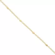 cable chain with Faceted beds 1.35 mm Fine Gold Plated x1m
