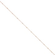 cable chain with Faceted beds 1.35 mm Rose Gold Tone x1m|raw }}