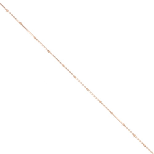 cable chain with Faceted beds 1.35 mm Rose Gold Tone x1m