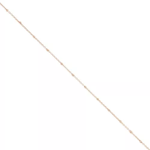 cable chain with Faceted beds 1.35 mm Rose Gold Tone x1m