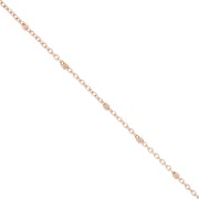 cable chain with Faceted beds 1.35 mm Rose Gold Tone x1m