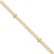 Belcher chain with round beds 2.00 mm - Fine Gold plated x1m