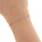 Belcher chain with round beds 2.00 mm Rose Fine Gold Plated x1m