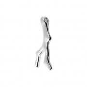 Coral brass pendant 18x9 mm Rodhium Tone x1