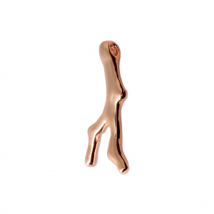 Coral brass pendant 18x9 mm Rose Gold Tone x1