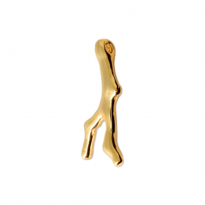 Coral brass pendant 18x9 mm fine Gold plated x1