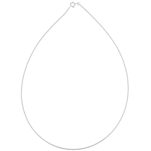 925 Sterling Silver Choker Omega Mesh diamond cut - 1.3 mm x1