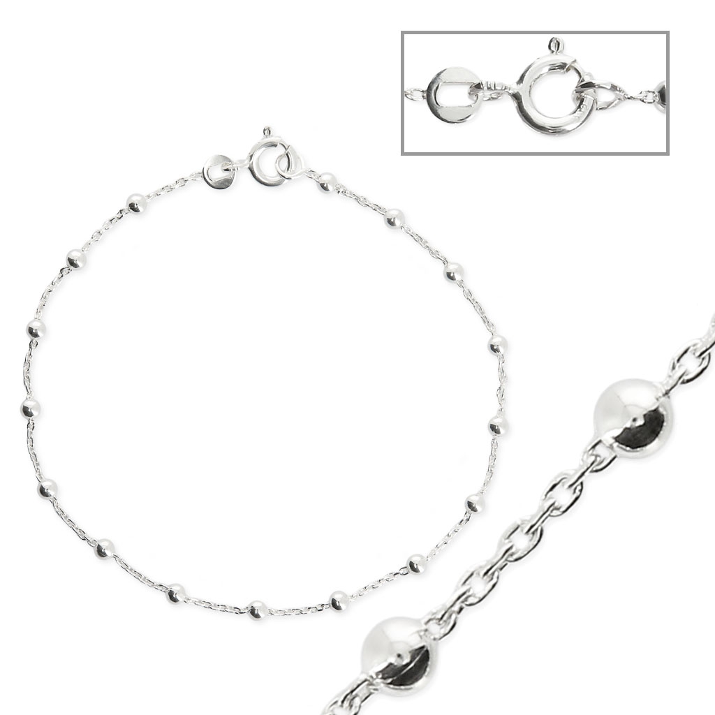 Bracelet alternating forçatlink chain and 925 Sterling Silver balls 2.