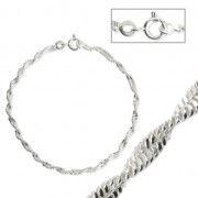 925 Sterling Silver Singapore mesh Bracelet 2.6 mm x1