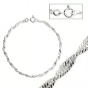 925 Sterling Silver Singapore mesh Bracelet 2.6 mm x1
