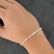 925 Sterling Silver Singapore mesh Bracelet 2.6 mm x1