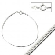925 Sterling Silver curved gourmet mesh bracelet 1.90 mm x1