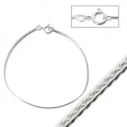 925 Sterling Silver curved gourmet mesh bracelet 1.90 mm x1