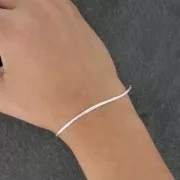 925 Sterling Silver curved gourmet mesh bracelet 1.90 mm x1