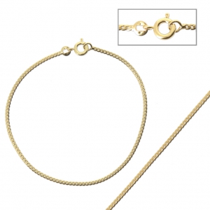 Brass curved gourmet mesh bracelet 1.60 mm - Gold Plated 3 microns x1