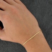 Brass curved gourmet mesh bracelet 1.60 mm - Gold Plated 3 microns x1