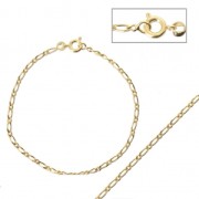 Figaro mesh bracelet (1x1) 2.10 mm - Gold Plated 3 microns x1|raw }}