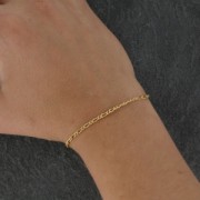 Figaro mesh bracelet (1x1) 2.10 mm - Gold Plated 3 microns x1
