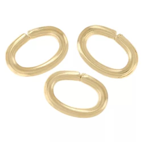 Open oval rings 5x3.5x0.8 mm - Gold-plated 3 microns x4