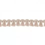 Mini tassel braid 13 mm Beige/Gold x1m