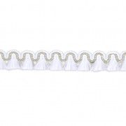 Mini tassel braid 13 mm White/Gold x1m|raw }}
